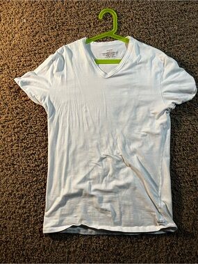 Calvin Klein Men’s White V-Neck Short Sleeve Tee